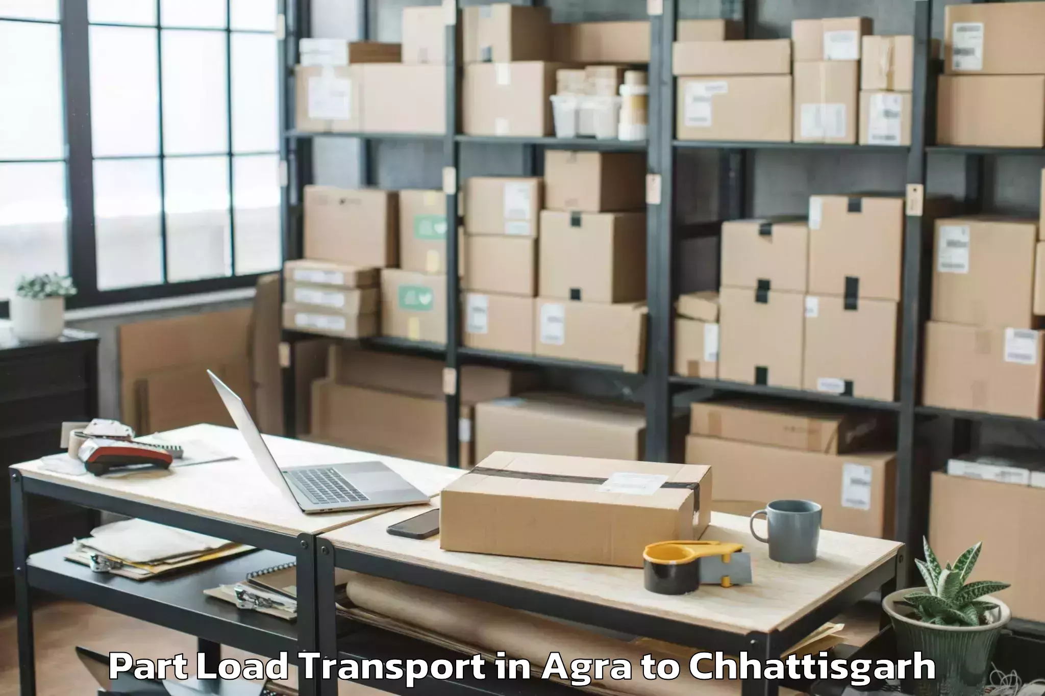 Book Agra to Raigarh Part Load Transport